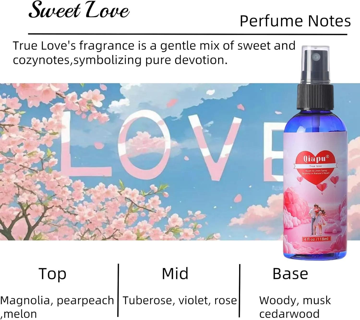 Natural Bedroom Linen Spray Scented Room Mist with Plant Extracts Long Lasting Freshness for Sheets, Pillows & Curtains  4oz4Bottle
