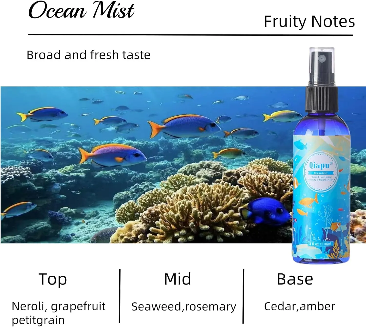 Natural Bedroom Linen Spray Scented Room Mist with Plant Extracts Long Lasting Freshness for Sheets, Pillows & Curtains  4oz4Bottle