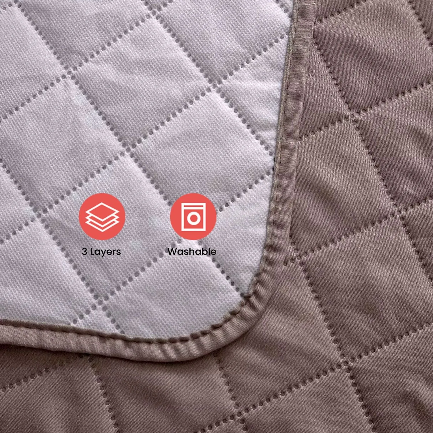 Non-Slip Quilted Pet Sofa Cover, 1 Seat, Khaki - Floofi