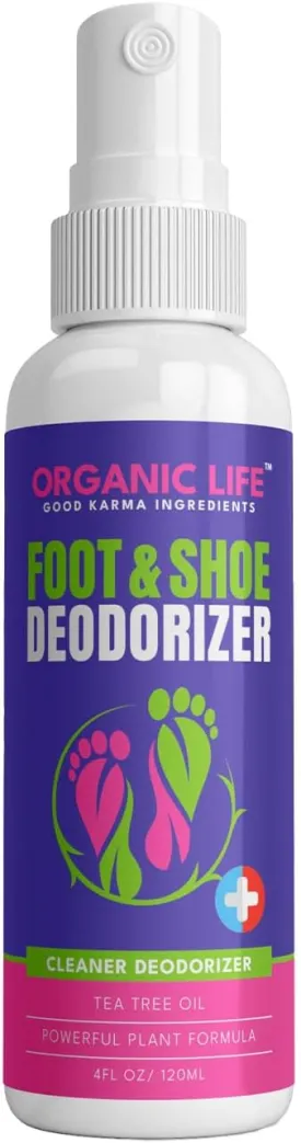 Organic Life Shoe Spray Deodorizer, Eliminator Spray for Foot and Shoe, Tea Tree & Witch Hazel Foot Spray and Shoe Freshener, Shoe Protector Spray, Odour Remover for Shoes