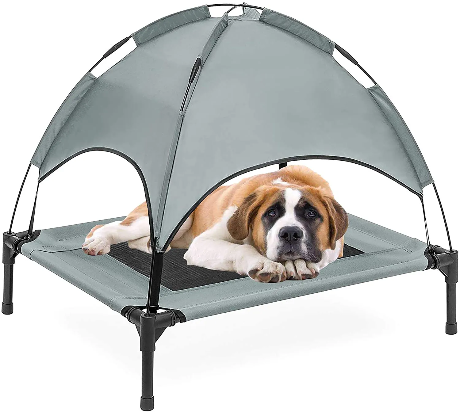 PawfectPals Elevated Pet Bed for Indoor Outdoor with Detachable Shade