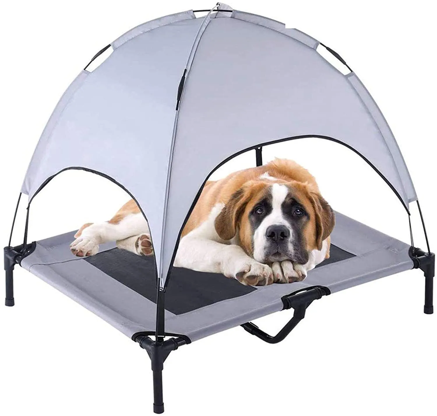 PawfectPals Elevated Pet Bed for Indoor Outdoor with Detachable Shade