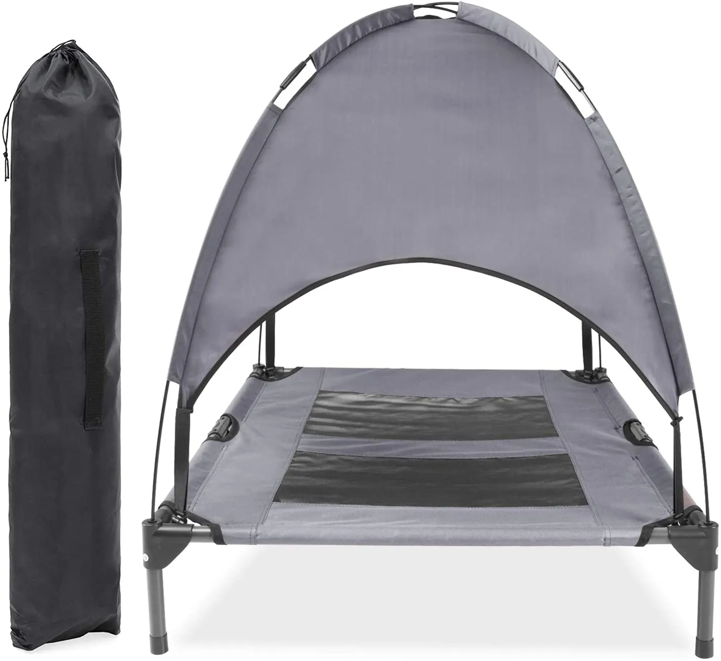 PawfectPals Elevated Pet Bed for Indoor Outdoor with Detachable Shade