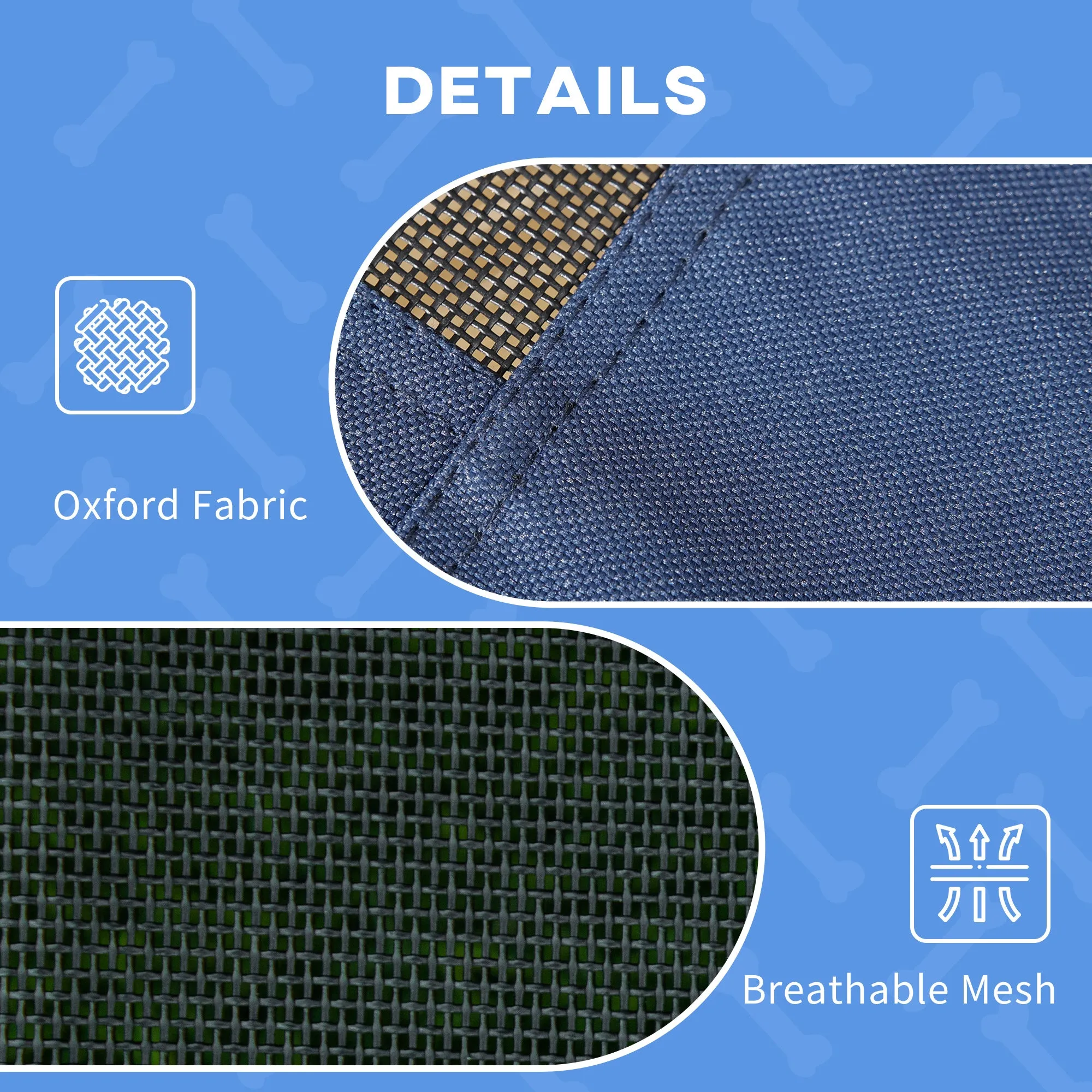 PawHut 76cm Elevated Dog Bed Cooling Raised Pet Cot UV Protection Canopy Blue
