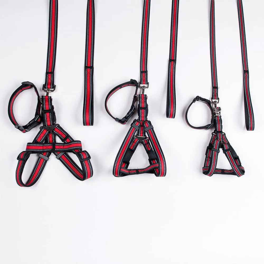 PAWS ASIA Factory Custom Adjustable Polyester Harness Reflective Set Dog Leash