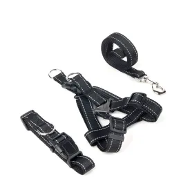 PAWS ASIA Factory Custom Adjustable Polyester Harness Reflective Set Dog Leash