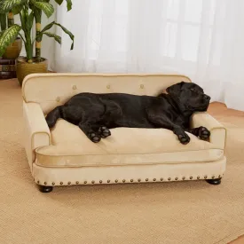 Pet Library Sofa Dog Bed, Large, 30"x40.5"x18", Caramel