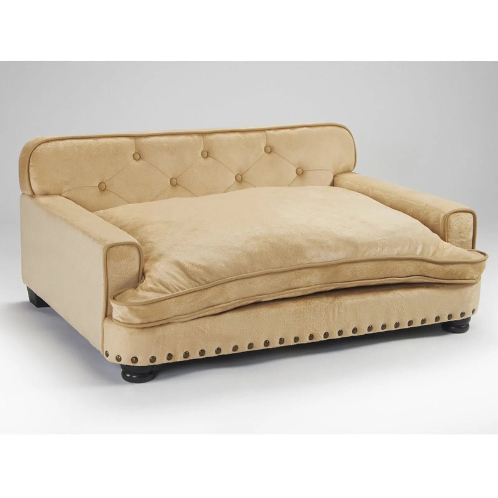 Pet Library Sofa Dog Bed, Large, 30"x40.5"x18", Caramel