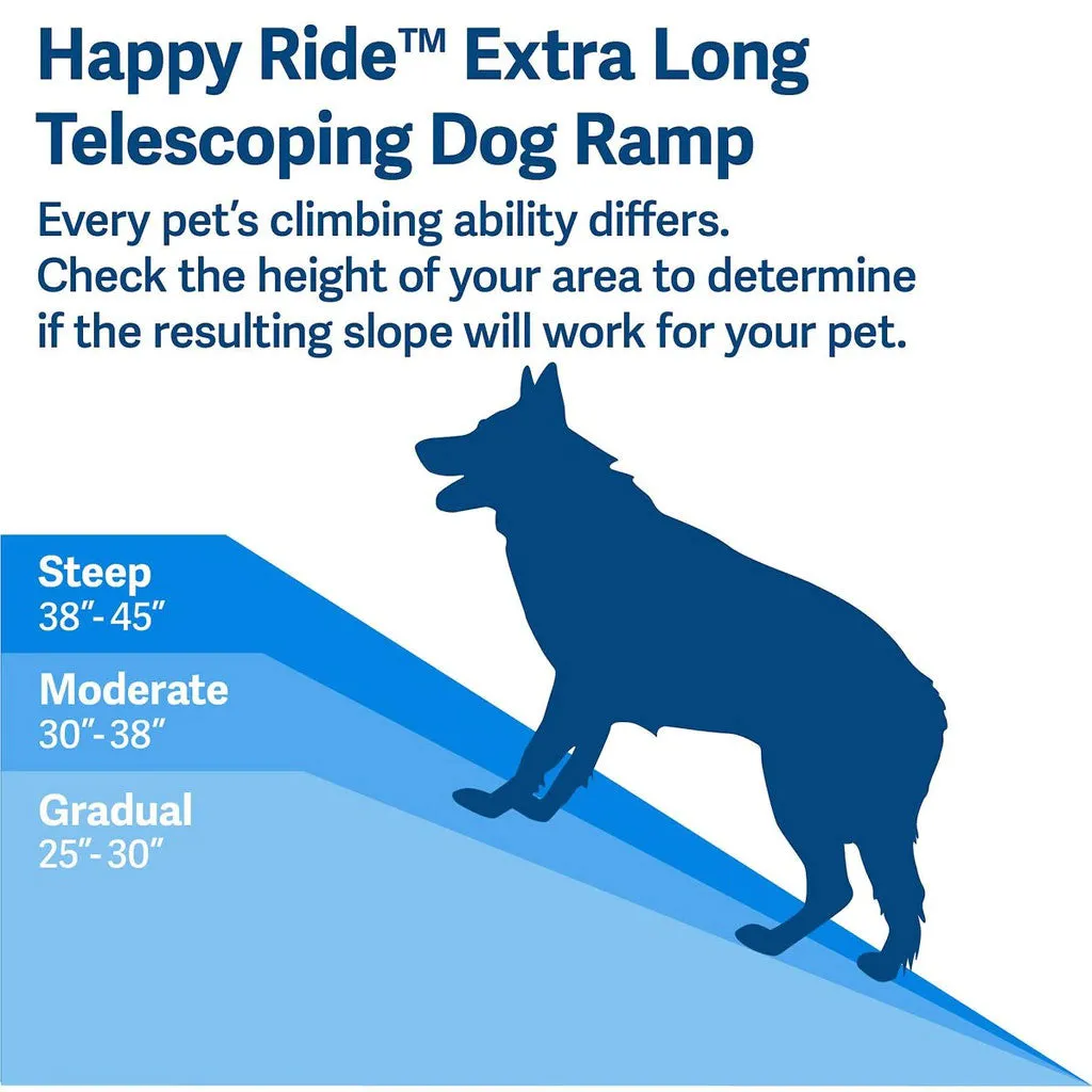PetSafe Happy Ride Telescoping Dog Car Ramp, Grey, X-Large