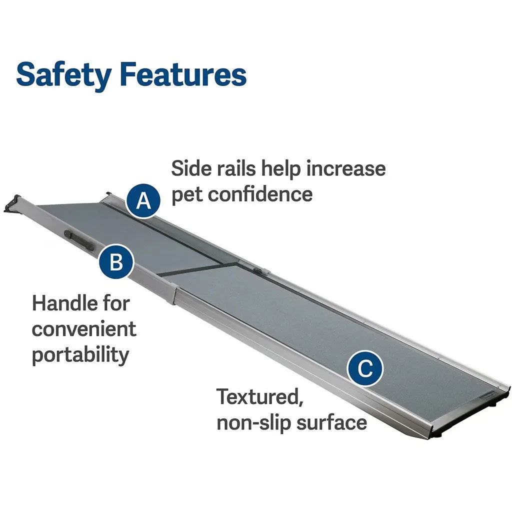 PetSafe Happy Ride Telescoping Dog Car Ramp, Grey, X-Large