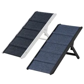 Petzly Foldable Dog Ramp Adjustable Height Pet Ramp Folding Portable Black/White