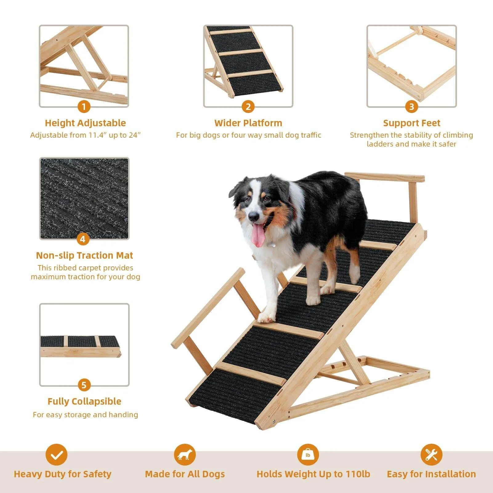 Portable Wooden Pet Ramp 40 Inch PA904