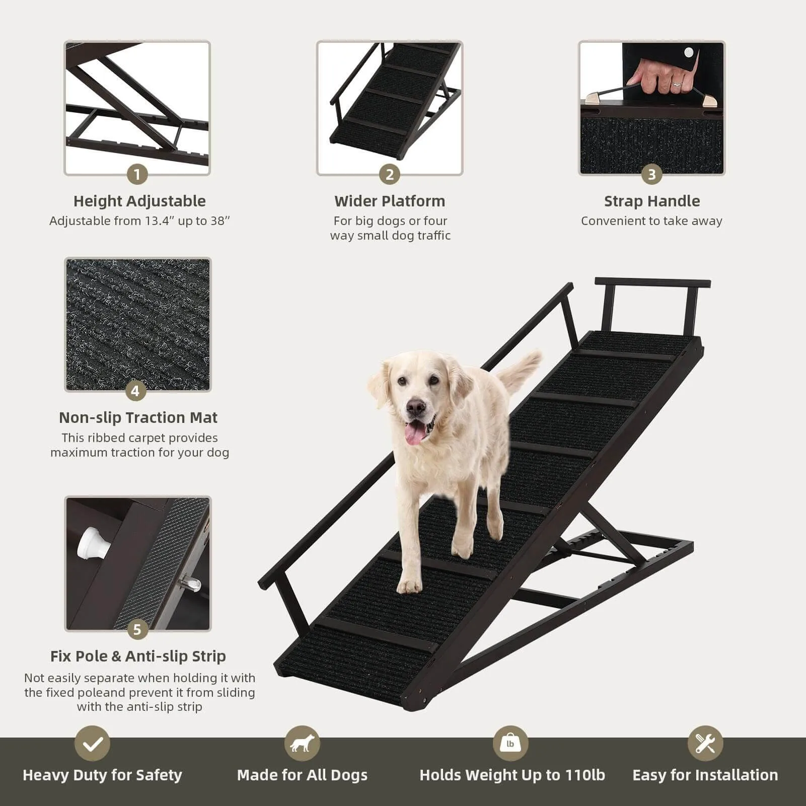 Portable Wooden Pet Ramp 64 Inch PA903