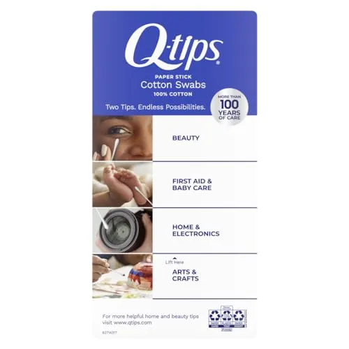 Q-tips Cotton Swabs For Hygiene and Beauty Care Original Cotton Swab Made With 100% Cotton 375 Count