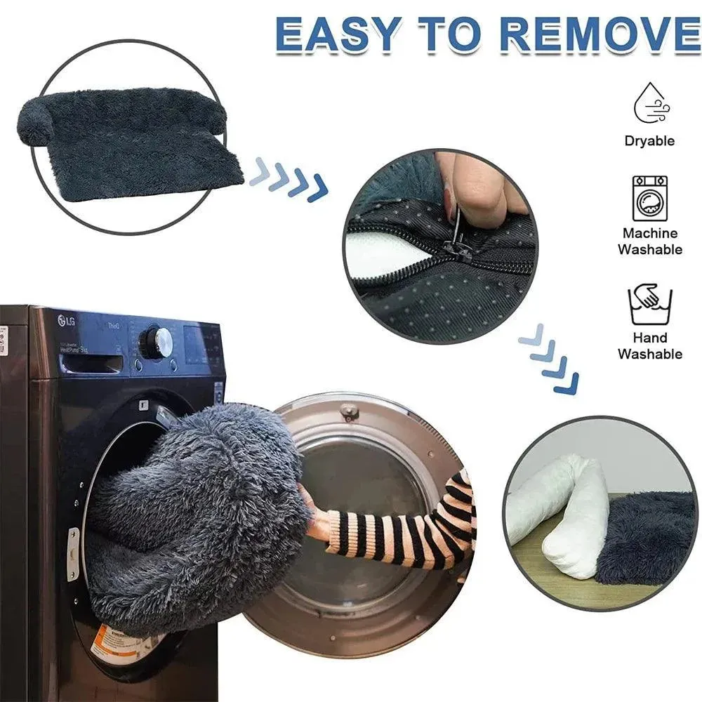 Removable Plush Pet Sofa Bed Cozy Comfort