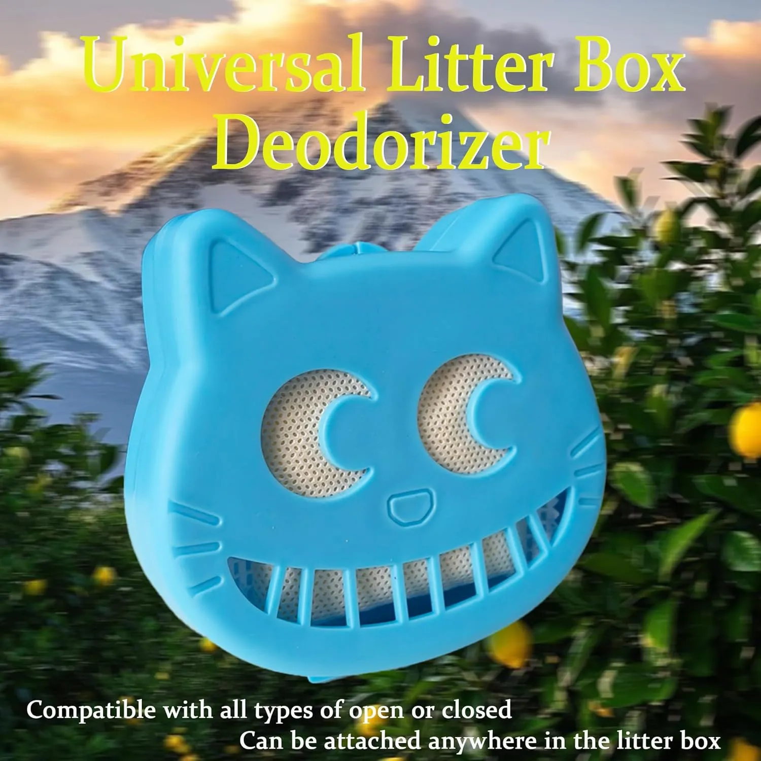Reusable Cat Litter Box Deodorizer Kit, Includes 2 Stick-on box and 2 Activated Charcoal Deodorizing Bags, Universal Cat Odor Trap to Eliminates Litter Box Odors