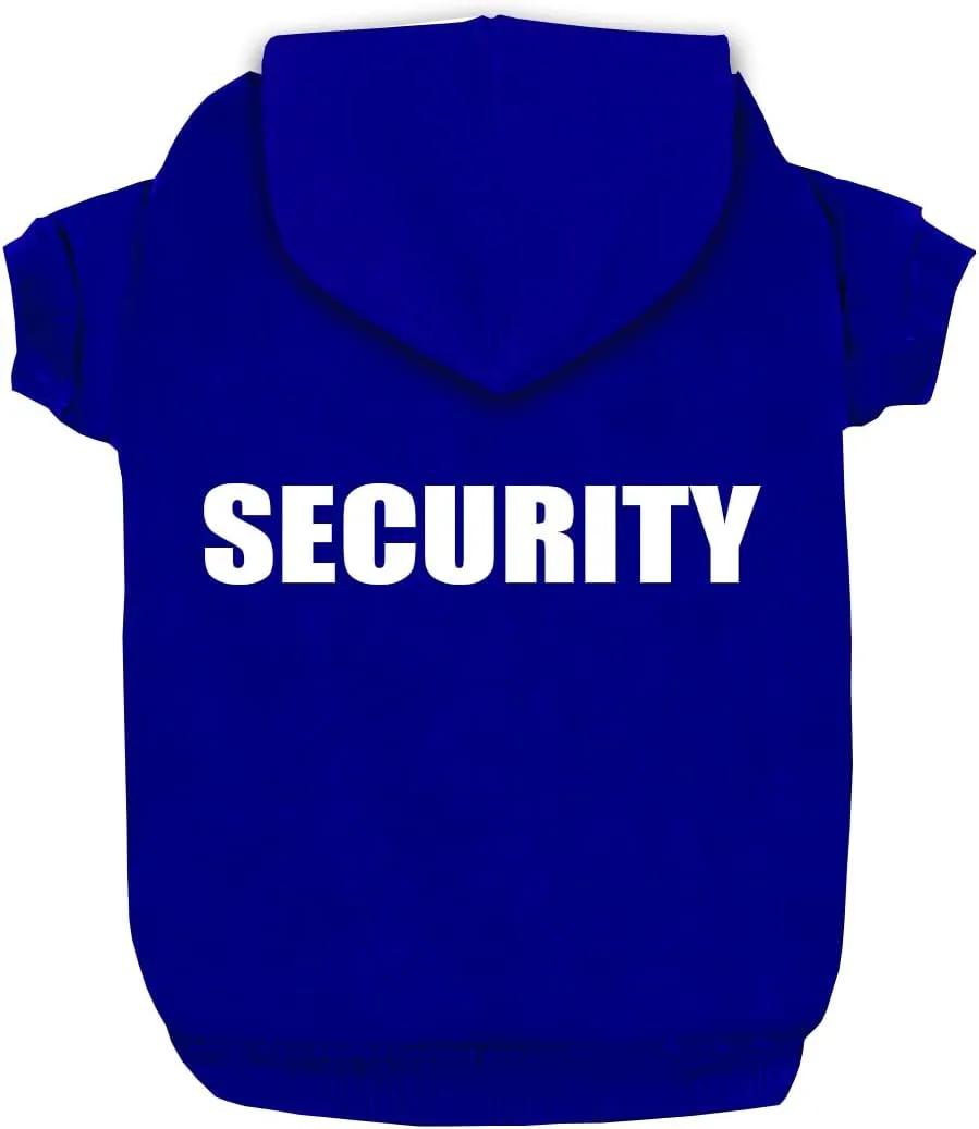 Security Dog Hoodies Dog Clothes Apparel Winter Sweatshirt Warm Sweater Cotton Puppy Small Dog Hoodie for Small Dog Medium Large Dog Cat (Blue, XS)