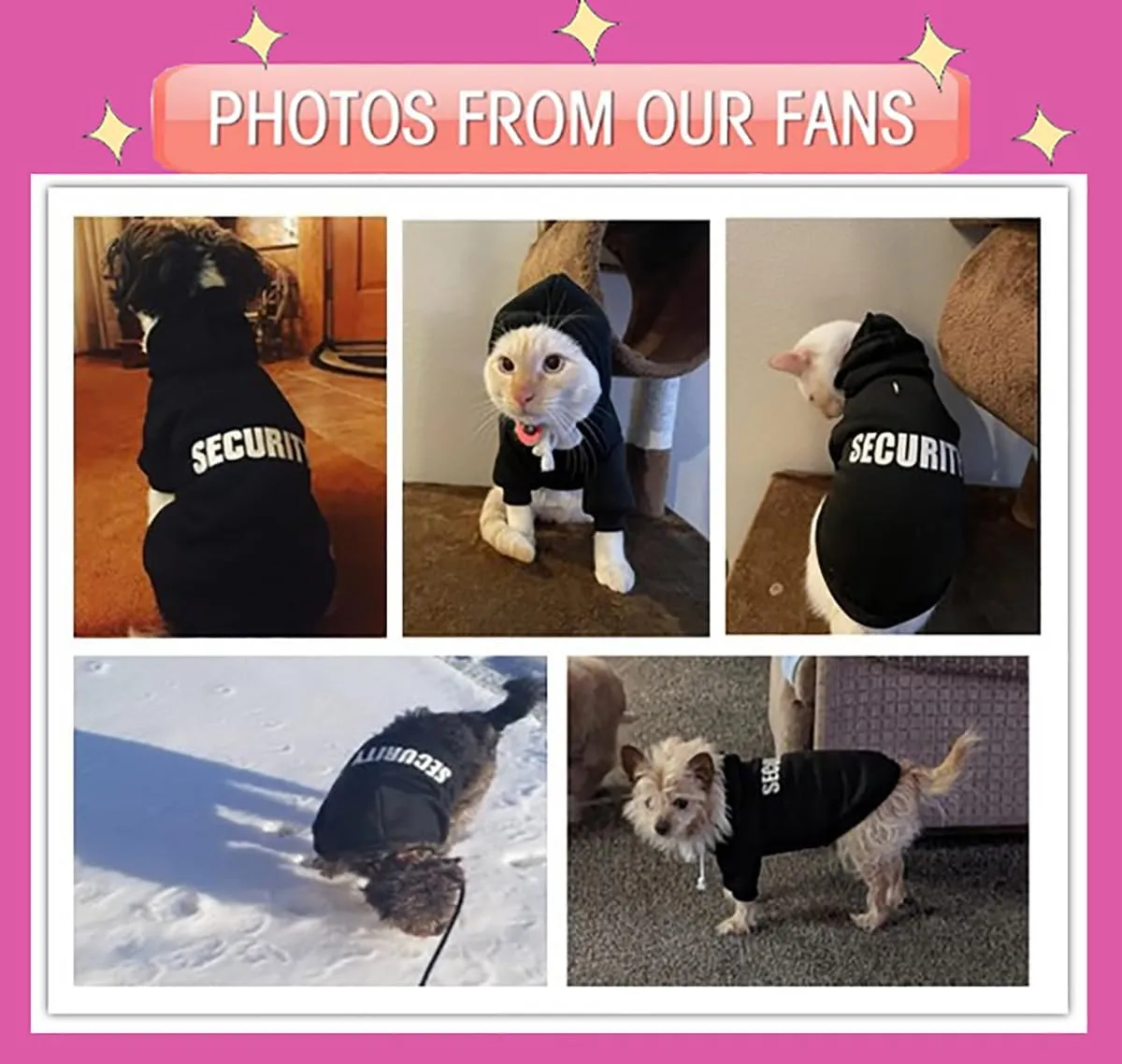 Security Dog Hoodies Dog Clothes Apparel Winter Sweatshirt Warm Sweater Cotton Puppy Small Dog Hoodie for Small Dog Medium Large Dog Cat (Blue, XS)