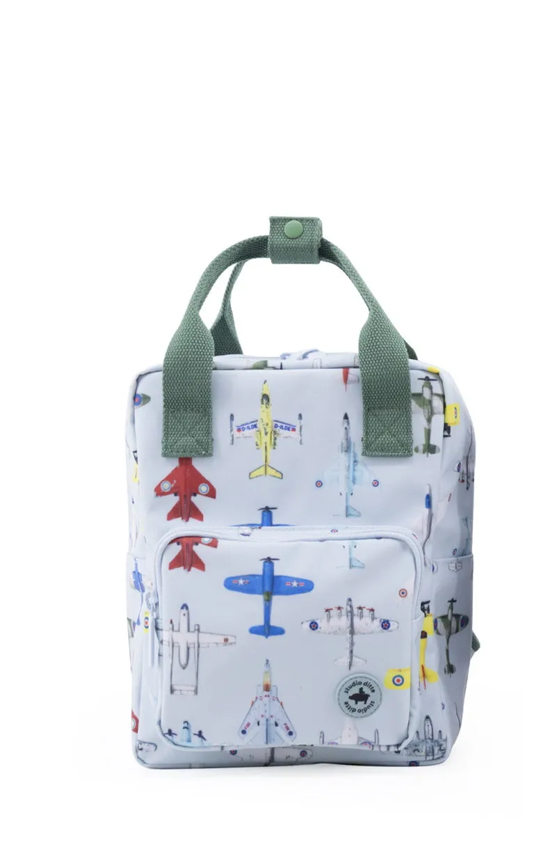 Studio Ditte Small Backpack Ice Blue, Airplanes