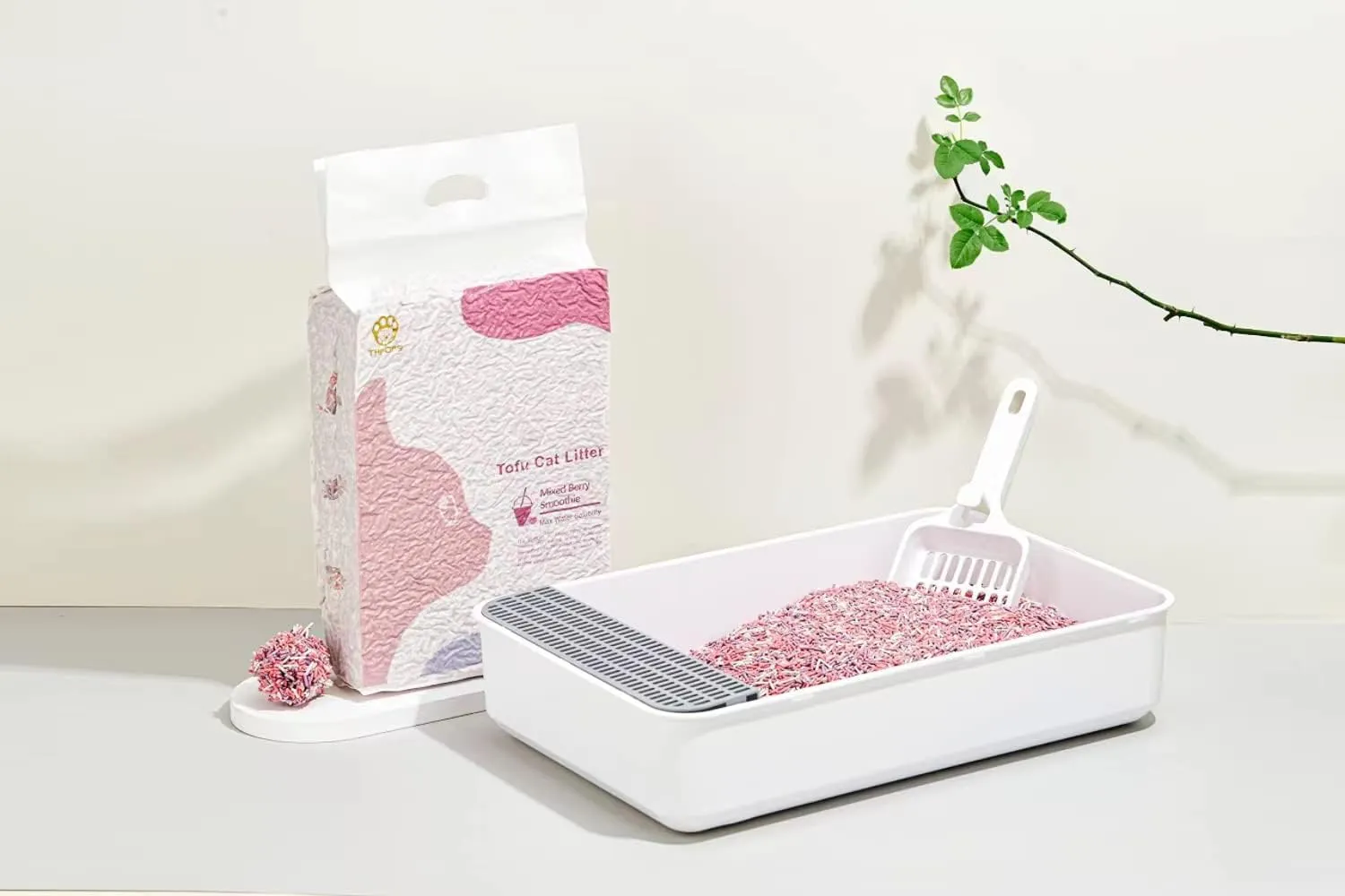 Tofu Cat Litter, Flushable, 100% Natural and Biodegradable, Quick Clumping and Dust Free, Odor Control Ultra Absorbent, Strong Deodorizer with Maximum Water Solubility,6 lbs/Bag