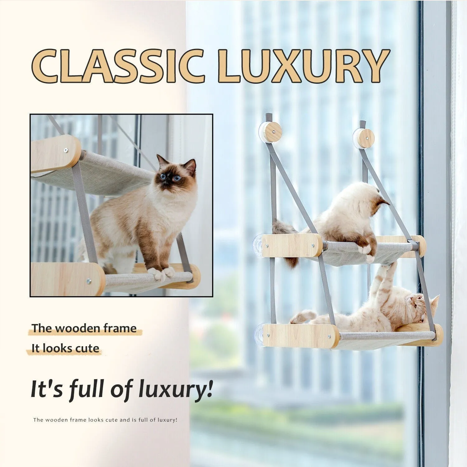 Two Level Cat Window Perch Hammock