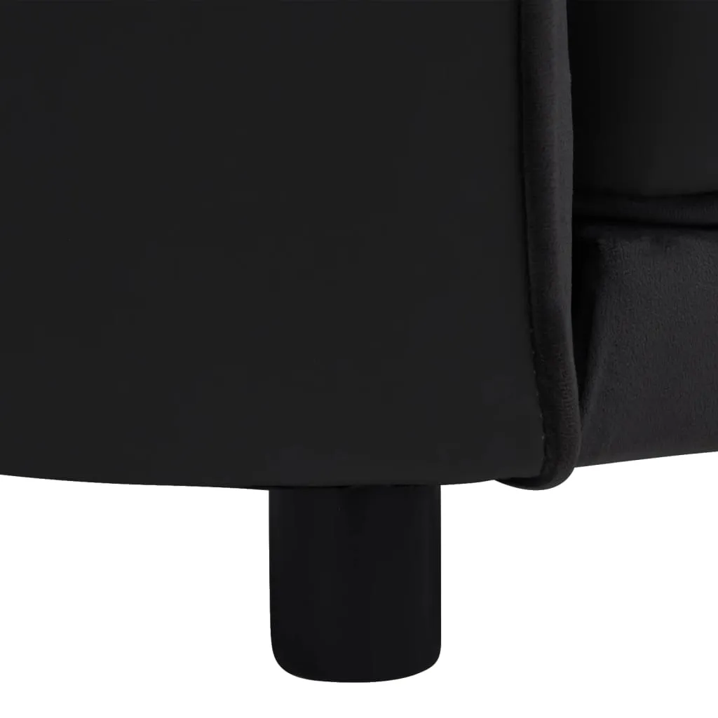 vidaXL Dog Sofa Black 27.2"x19.3"x15.7" Plush and Faux Leather - Comfortable Furniture for Your Beloved Pet