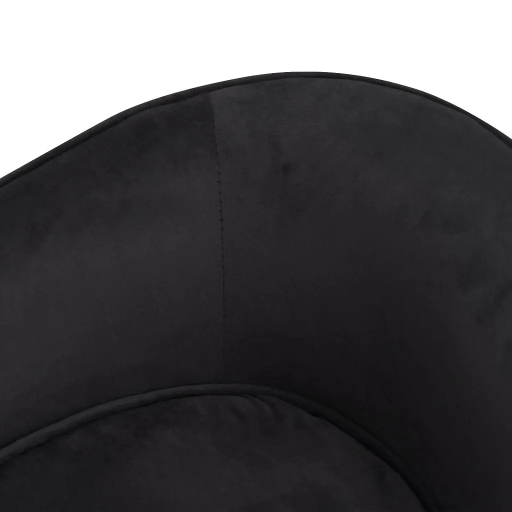 vidaXL Dog Sofa Black 27.2"x19.3"x15.7" Plush and Faux Leather - Comfortable Furniture for Your Beloved Pet