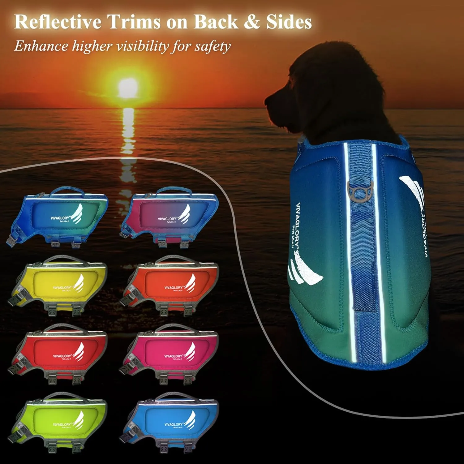 VIVAGLORY Lightweight Dog Life Jacket, Pet Life Preserver Life Vest Skin-Friendly Neoprene for Small Dogs with D-Ring and Quick Release Buckle, Turquoise