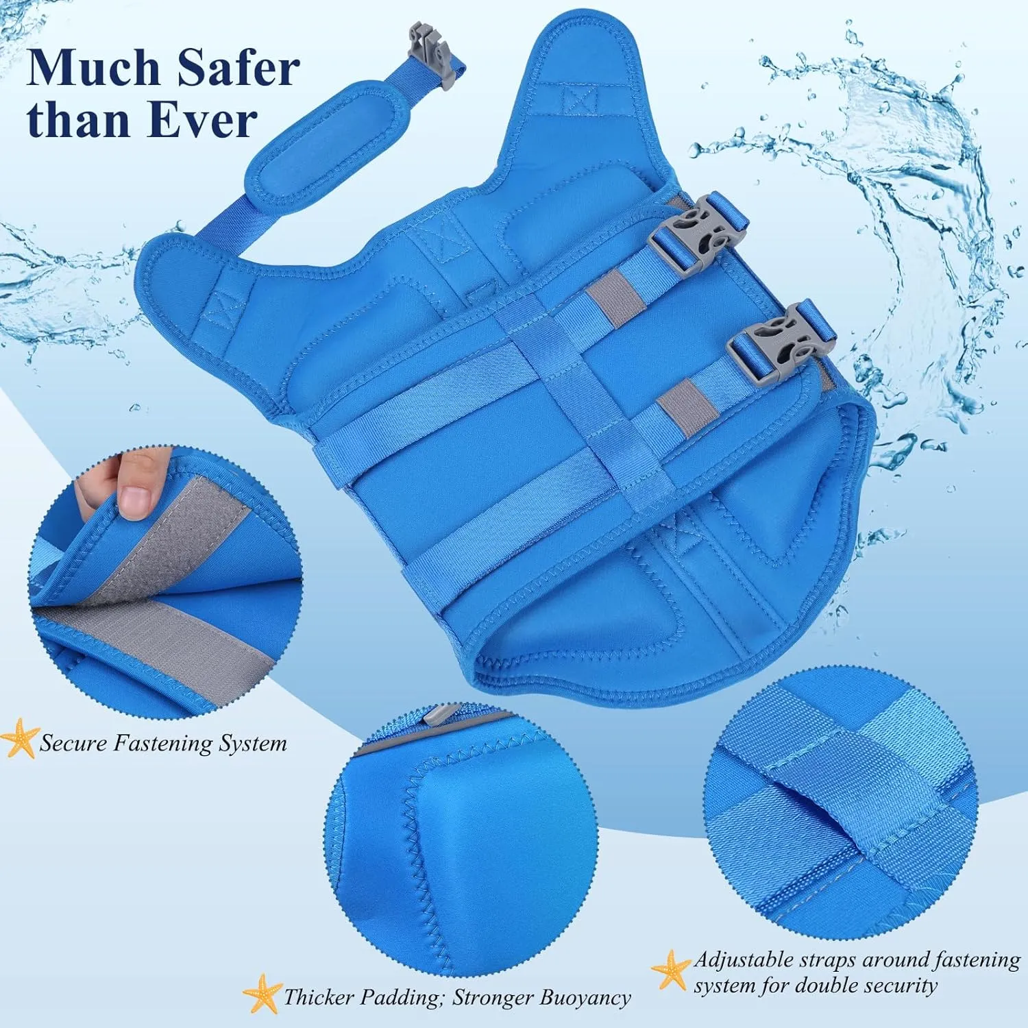 VIVAGLORY Lightweight Dog Life Jacket, Pet Life Preserver Life Vest Skin-Friendly Neoprene for Small Dogs with D-Ring and Quick Release Buckle, Turquoise